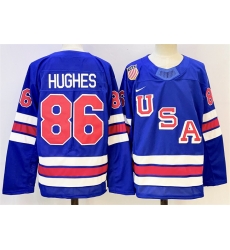 Men USA  86 Jack Hughes Royal 2025 2026 Stitched Jersey