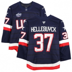 Men's USA #37 Connor Hellebuyck Blue 2026 Stitched Jersey