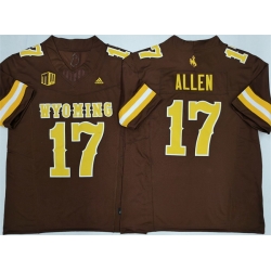 Men Wyoming Cowboys 17 Josh Allen Brown 2026 F U S E  Stitched College Football Jersey