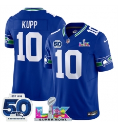 Women Seattle Seahawks 10 Cooper Kupp Royal 2025 F U S E Super Bowl LX Patch And 50th Season Patch Vapor Throwback Limited Stitched Football Jersey Women Seattle Seahawks 10 Cooper Kupp Royal 2025 F U S E Super Bowl LX Patch And 50th Season Patch Vapor Throwback Limited Stitched Football Jersey