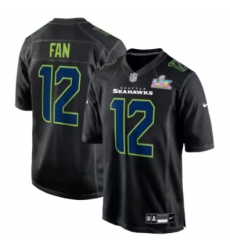 12s Seattle Seahawks Nike Super Bowl LX Patch Carbon Fashion Game Jersey Black 12s Seattle Seahawks Nike Super Bowl LX Patch Carbon Fashion Game Jersey Black