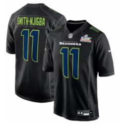 Jaxon Smith-Njigba Seattle Seahawks Nike Super Bowl LX Patch Carbon Fashion Game Jersey Black