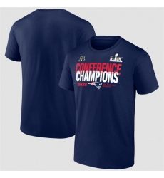 Men New England Patriots Navy 2025 AFC Champions Right Side Draw T Shirt Men New England Patriots Navy 2025 AFC Champions Right Side Draw T Shirt