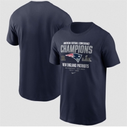 Men New England Patriots New England Patriots Navy 2025 AFC Champions Team Nation T Shirt