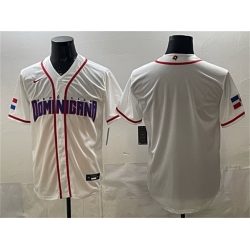 Men Dominican Republic Baseball Blank White 2026 World Baseball Classic Home Stadium Stitched Jersey
