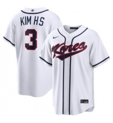 Men Korea Baseball  3 Hyeseong Kim White 2026 World Baseball Classic Home Stadium Stitched Jersey
