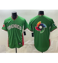Men Mexico Baseball Team Big Logo Green 2026 World Baseball Classic Stadium Stitched Jersey 001