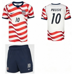 USA 2026 FIFA World Cup Soccer White Jerseys Set ( Have Shorts ) Christian Pulisic #10