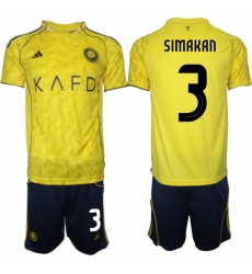 Men Al Nassr 2026 Soccer Jerseys Yellow #3 SIMAKAN Men Al Nassr 2026 Soccer Jerseys Yellow #3 SIMAKAN