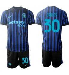 Men Internazionale 2026 Soccer Jerseys BlueBlack #30 CARLOS Men Internazionale 2026 Soccer Jerseys BlueBlack #30 CARLOS