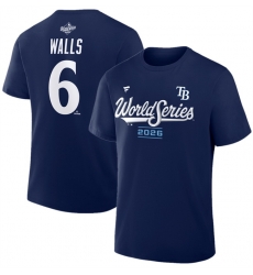 Men Tampa Bay Rays 6 Taylor Walls Navy 2026 World Series Name Number T Shirt Men Tampa Bay Rays 6 Taylor Walls Navy 2026 World Series Name Number T Shirt