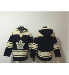Men Toronto Maple Leafs Blank Black All Stitched Sweatshirt Hoodie