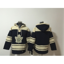 Men Toronto Maple Leafs Blank Black All Stitched Sweatshirt Hoodie