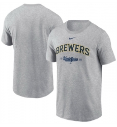 Men Milwaukee Brewers Heather Gray 2026 World Series T Shirt Men Milwaukee Brewers Heather Gray 2026 World Series T Shirt