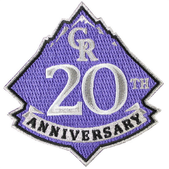 Women 2013 Colorado Rockies 20th Anniversary Logo Sleeve Patch Biaog