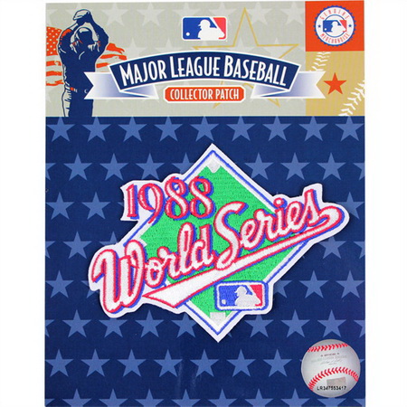 Women 1988 MLB World Series Logo Jersey Patch Los Angeles Dodgers vs. Oakland Athletics Biaog