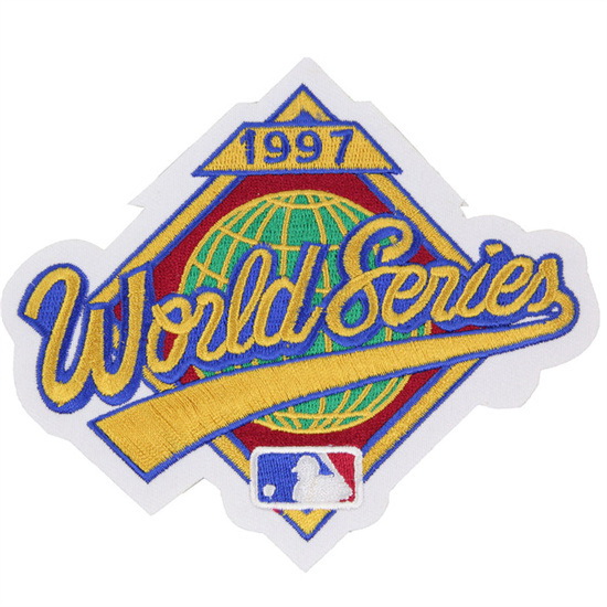 Women 1997 MLB World Series Logo Jersey Patch Florida Marlins vs. Cleveland Indians Biaog